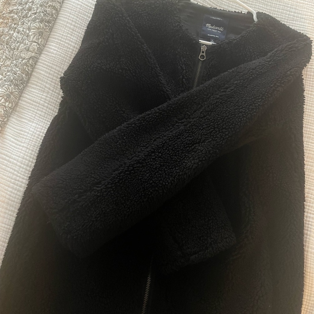 Madewell Black Cocoon Sherpa Coat - Picture 3 of 4